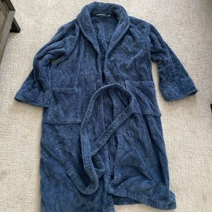 Men's Terry Bath Robe - Blue Medium